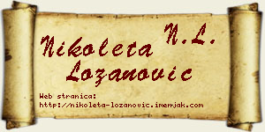 Nikoleta Lozanović vizit kartica